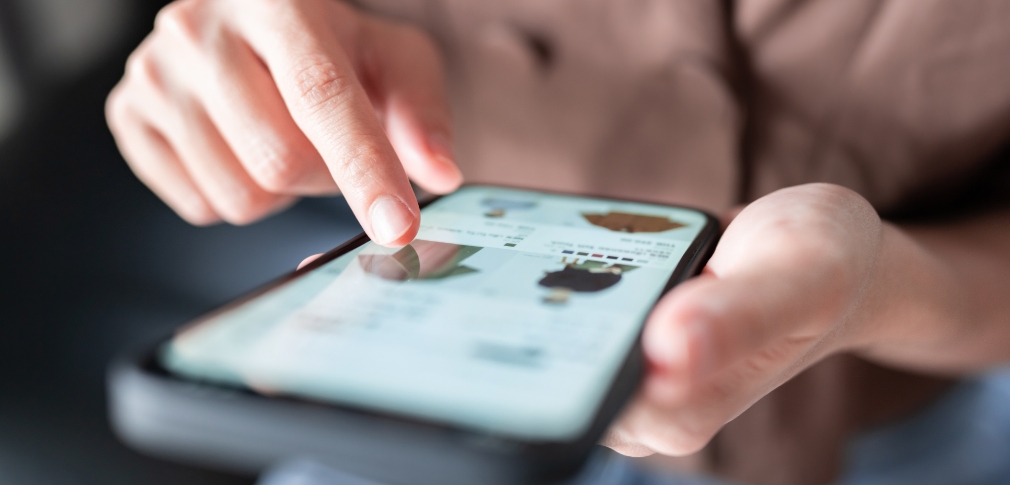 Person using a smartphone.