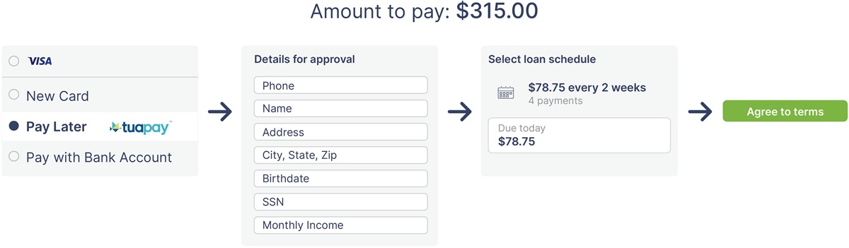 A screenshot of an online checkout process.