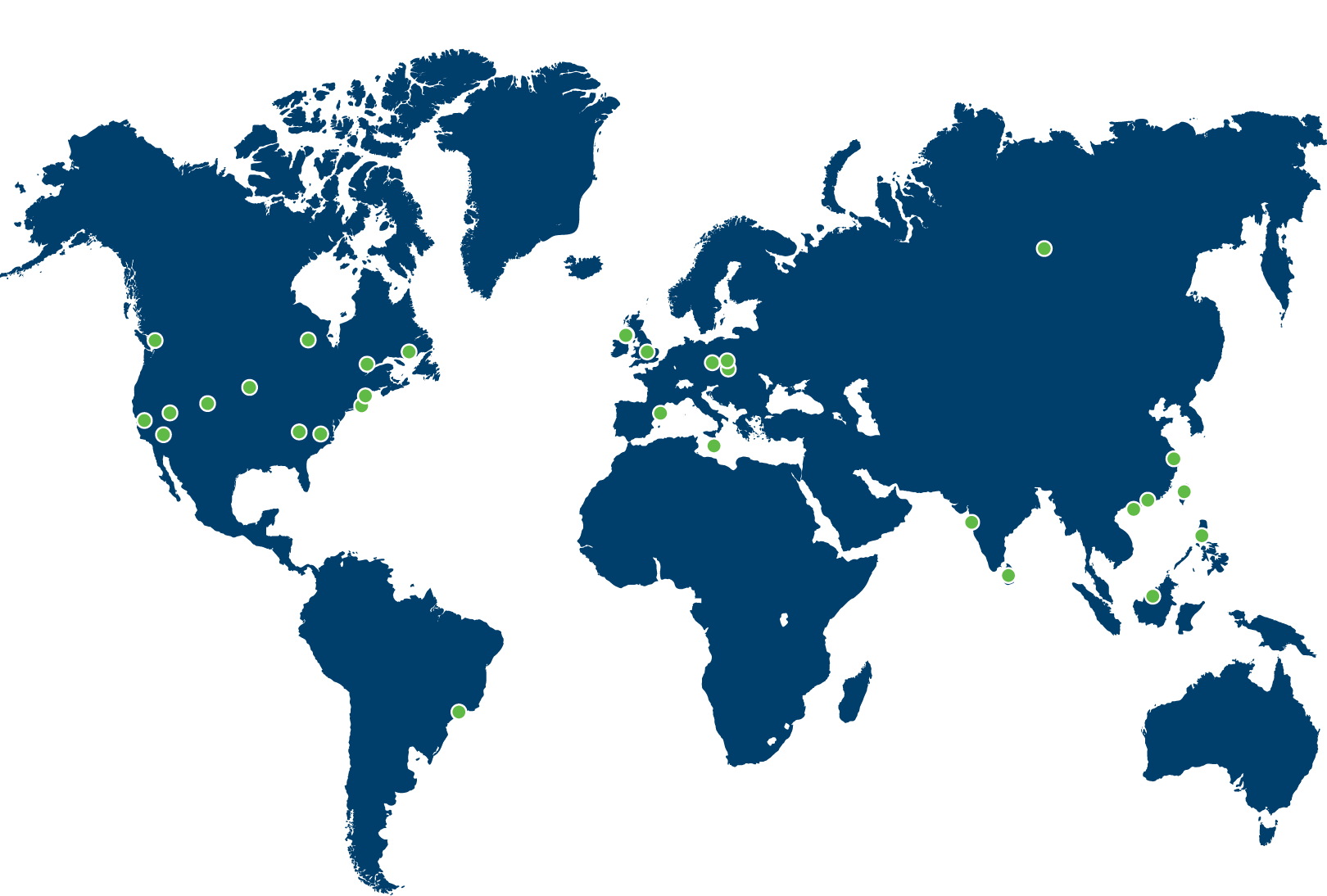 Map of Global Payments Integrated worldwide office locations