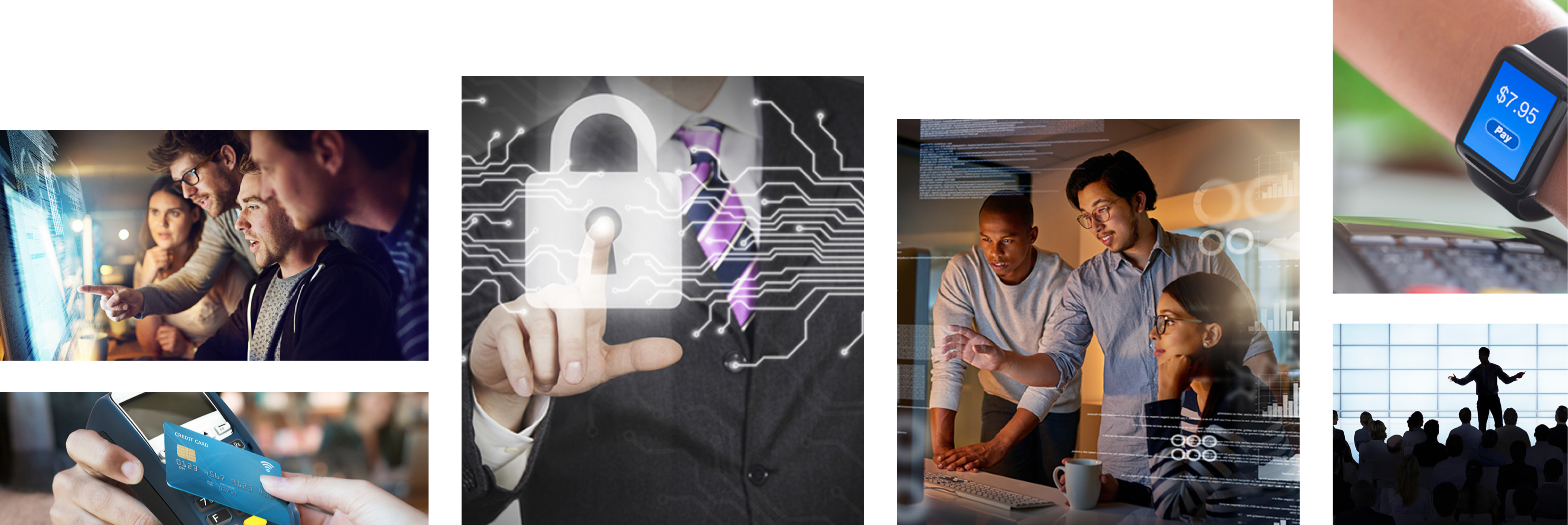 group of technology focused images