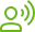 green icon of voices from a person
