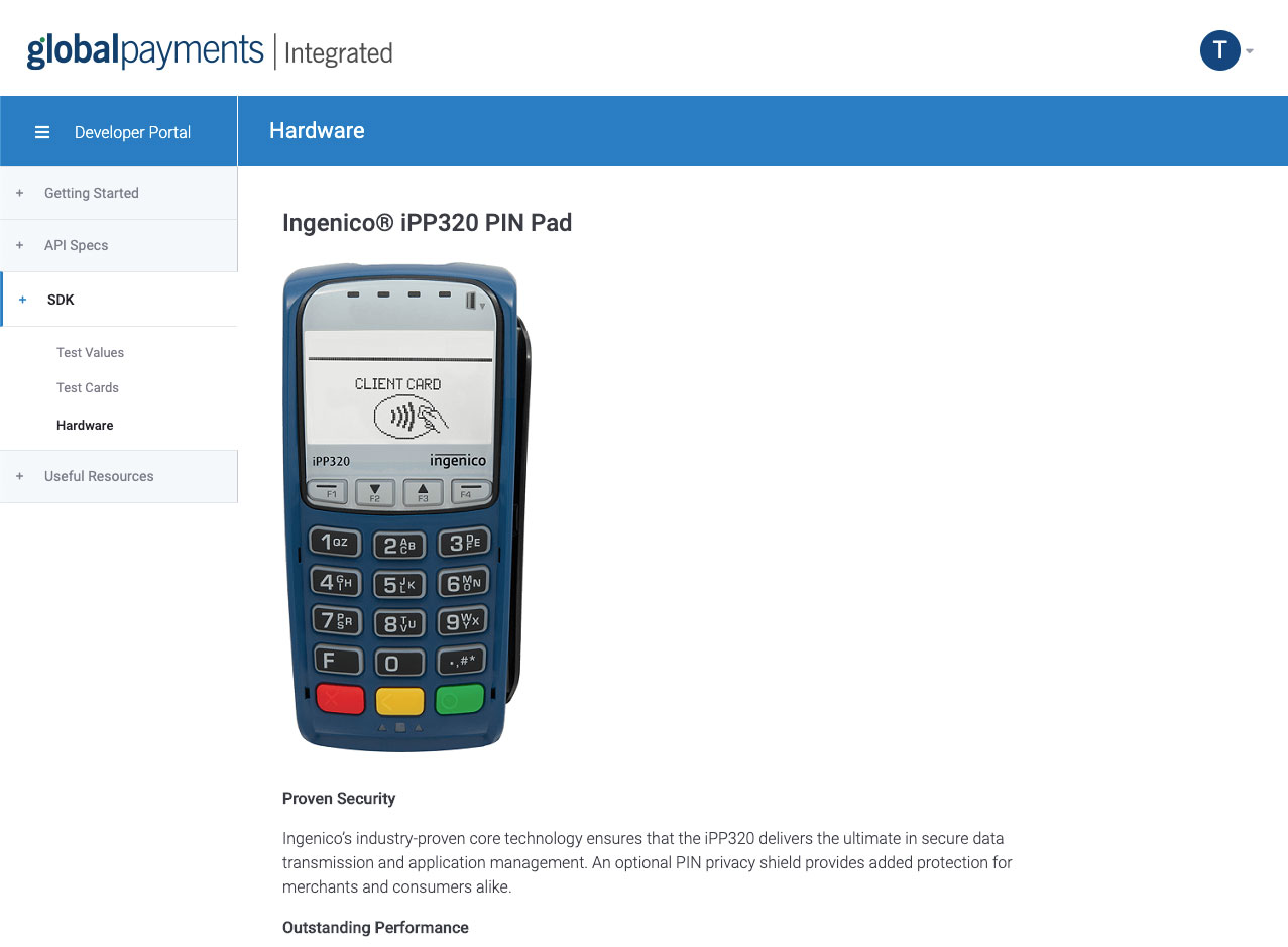 Hardware devices screenshot