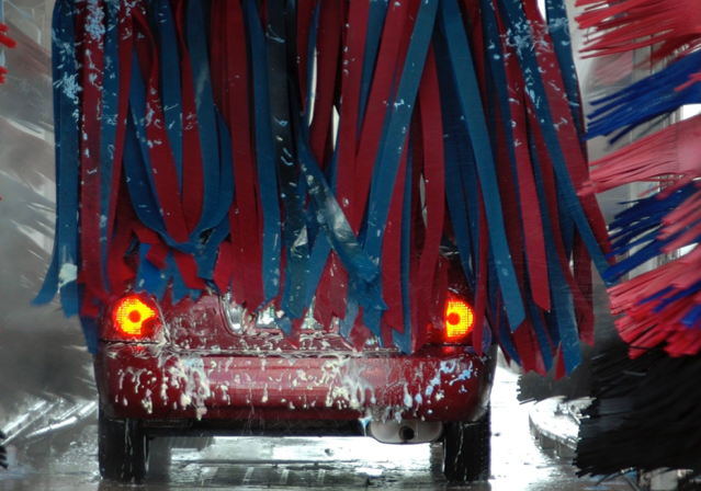 car going through car wash